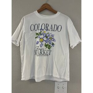 State of Mine Colorado Flower Market Graphic Tee Columbines White Cotton Medium